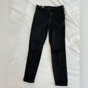 American Eagle Black Distressed High Waisted Skinny Jeans
